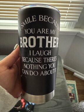 Black Stainless Steel Brother Tumbler - Personalized Sentiment